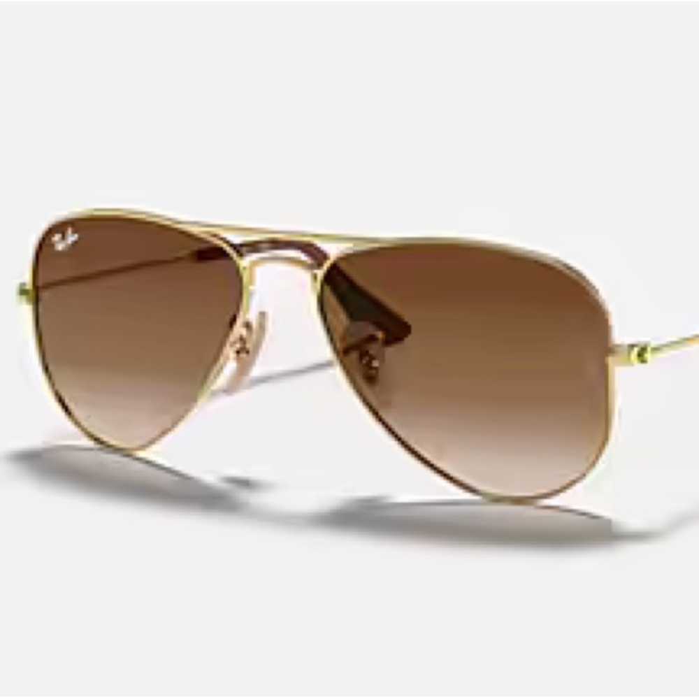 Ray-Ban Gold Frame Brown Gradient Lens Aviator Sunglasses